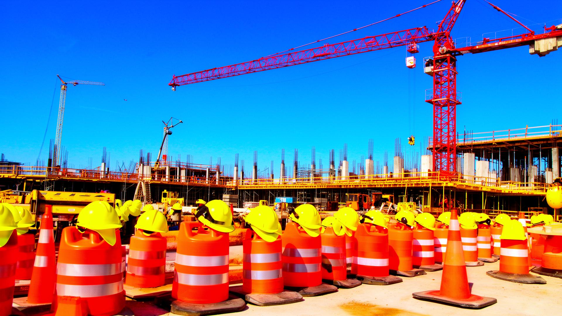 Colorful construction site